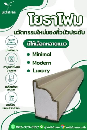 คิ้วบัวโฟม, บัวผนัง, บัวติดผนัง